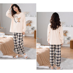 Matching Couple Pajamas â€?Soft Cotton with Bear Embroidery by Gullei