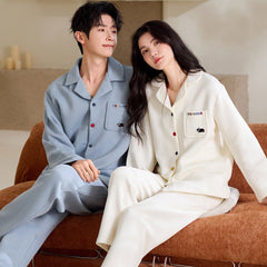 Matching Couple Pajamas â€?Air Cotton Three-Layer Set for Cozy Nights