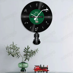 LP Record Pendulum Wall Clock â€?Vinyl, Silent (15.7x11.8 in)