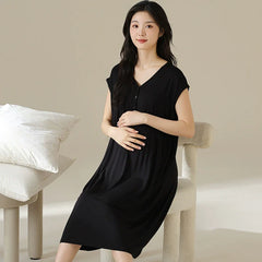 Organic Cotton Maternity & Nursing Pjs with Built-in Breast Pads