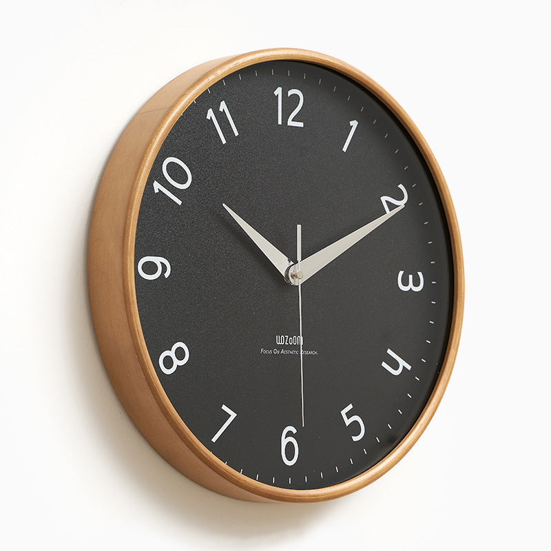 Minimalist Silent Wall Clock â€?Eco-Friendly Pinewood & Glass Design