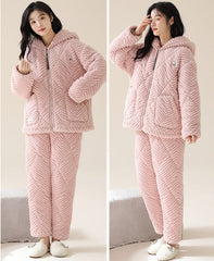Matching Couple Pajamas Loungewear Winter Flannel Set