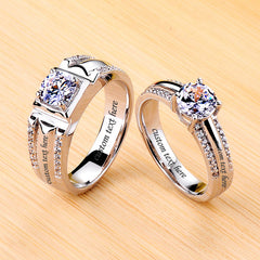 Gulleiâ„?1.8 Carat Lab Diamond Wedding Bands Set | Matching His & Hers Rings