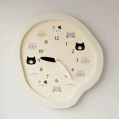 Kids Cat Silent Pendulum Wall Clock â€?Non-Ticking (11.8")
