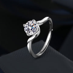 1 Carat Moissanite Diamond Mobius Ring