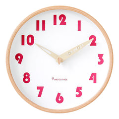 Classroom Silent Wall Clock â€?Solid Wood, 12" (Non-Ticking)
