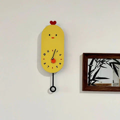 Cute Chicken Kids Bedroom Silent Wall Clock â€?Playful & Quiet Design
