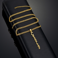 Thick Chain Vertical Name Necklace