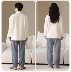 Light Sporty Couple Pajamas â€?Premium Flannel Zip-Up Set by Gullei