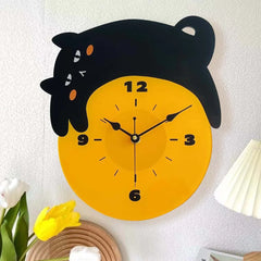 Silent Wall Clock â€?Sleeping Cat, 30 cm Cute Décor