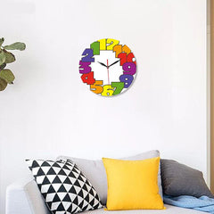 Funky Numbers Silent Kids Wall Clock â€?12" Acrylic
