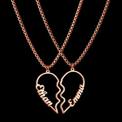 Personalized Half Heart Name Necklaces - BFF & Mother-Daughter Gift