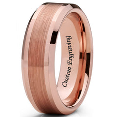 Engraved Brushed Comfort Fit Mens Wedding Band