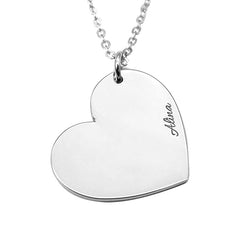 Heart Shaped Name Engraved Necklace