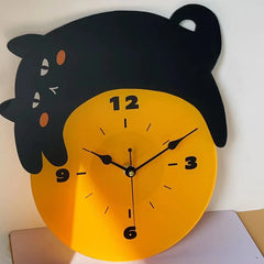 Silent Wall Clock â€?Sleeping Cat, 30 cm Cute Décor