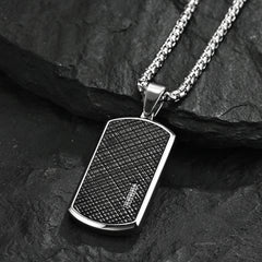 Custom Engraved Army Tag Mens Pendant Necklace