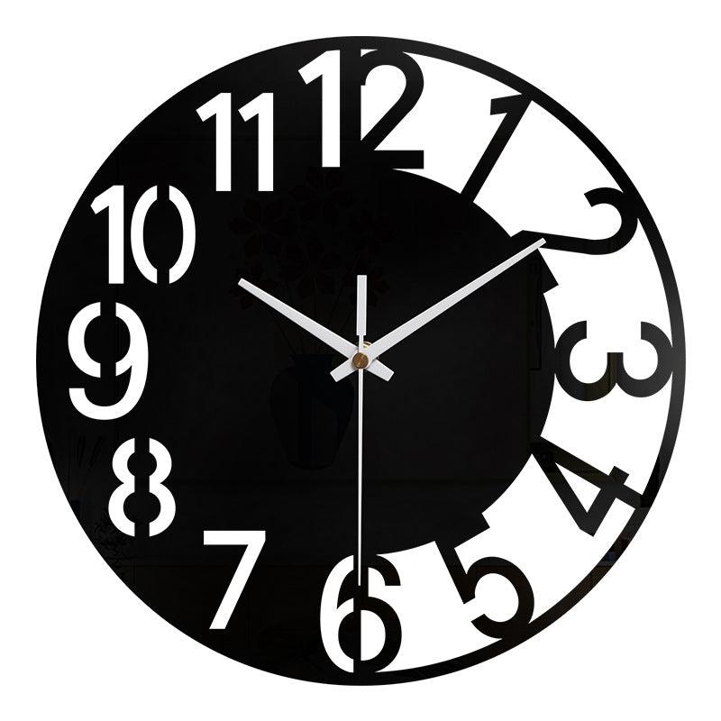 Big Numerals Silent Wall Clock â€?12" Modern MDF (Black)