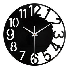 Big Numerals Silent Wall Clock â€?12" Modern MDF (Black)