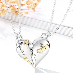 Magnetic Half Hearts Fun Couple Necklaces Gift Set