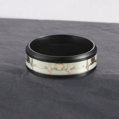 Glow-in-the-Dark Heartbeat Promise Rings - Engraved Matching Set