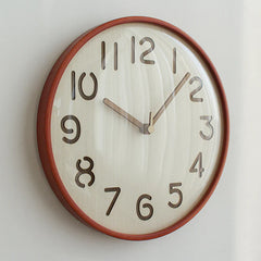 Nordic Silent Wall Clock â€?Solid Wood, 12" (Non-Ticking)