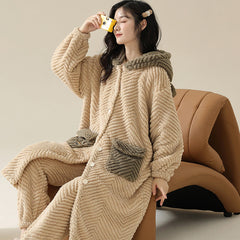 Thick Winter Flannel Nightwear Dress for Girls