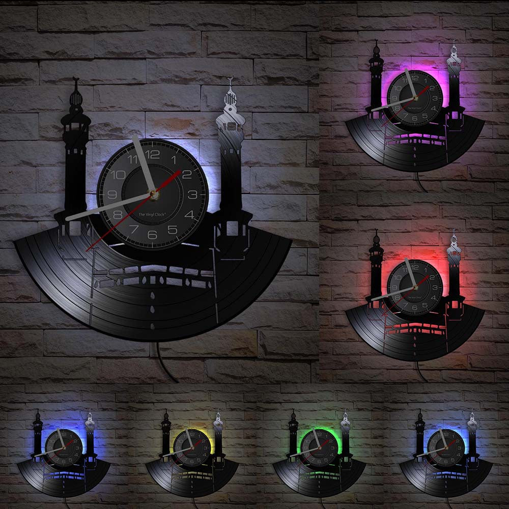 Qibla Shaped Islamic Style Wall Décor Silent Clock â€?Unique Vinyl Design