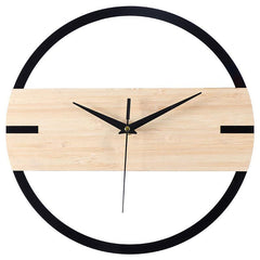 Minimalist Nordic Wall Clock â€?12" Acrylic with Wood-Band Accent