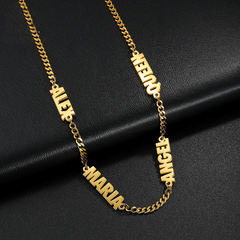 Thick Chain Multiple Names Necklace
