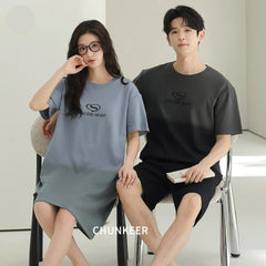 Minimalist Gradient Cotton Couple Sleepwear
