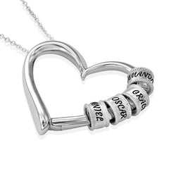 Necklace with Kids Names Engraved Beads