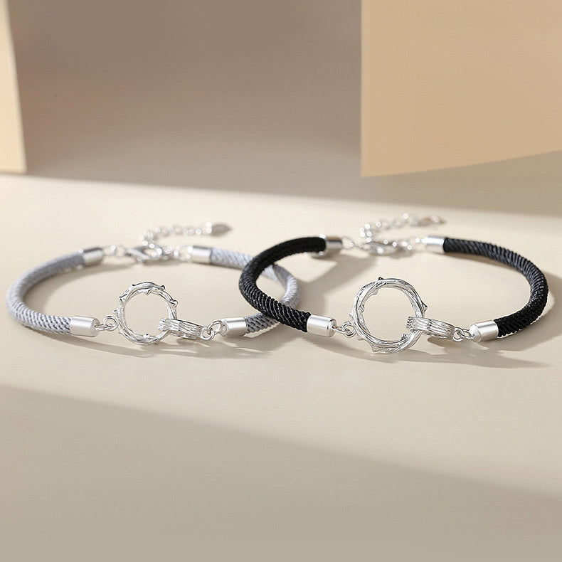 Locking Rings Couple Bracelets Set for Two