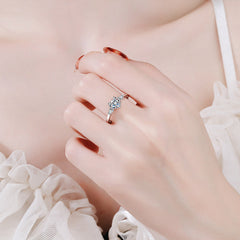 1 Carat Moissanite Solitaire Diamond Ring for Women