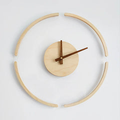 Nordic Transparent Analog Silent Wooden Wall Clock