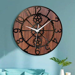 Steampunk Gears Silent Wall Clock â€?Industrial Chic Design