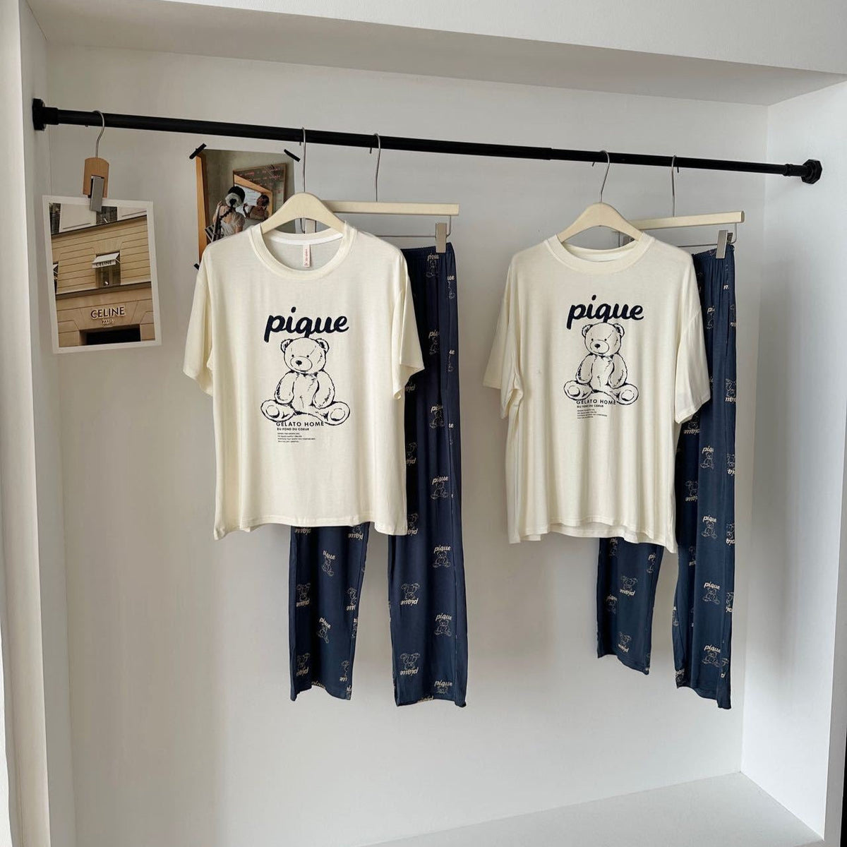 Sketch-Style Bear Couple's Pajama Set | Cloud-Soft Modal