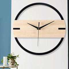 Minimalist Nordic Wall Clock â€?12" Acrylic with Wood-Band Accent