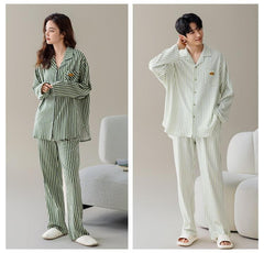 Matching Couple Pajamas Cotton | Pin Stripe