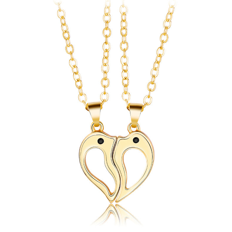 Engravable Half Hearts Magnetic Necklaces for Couples