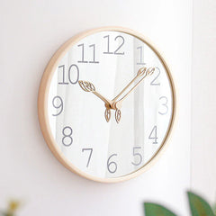 Nordic Mirror Silent Wall Clock â€?Solid Wood, 12"
