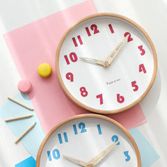 Classroom Silent Wall Clock â€?Solid Wood, 12" (Non-Ticking)