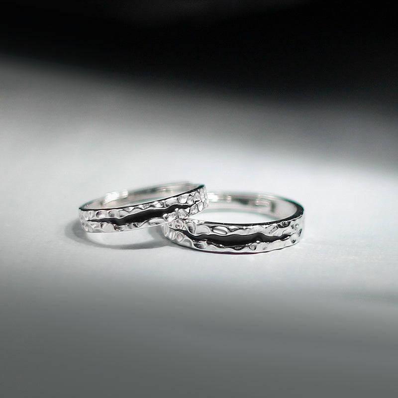Matching Crumpled Couple Rings Set for Two