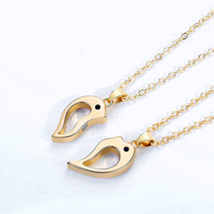 Engravable Half Hearts Magnetic Necklaces for Couples