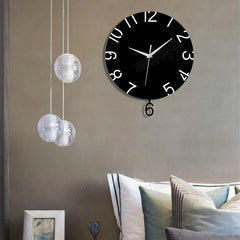 Big Numbers Silent Pendulum Wall Clock â€?12" Acrylic