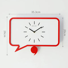 Minimalist Comma Pendulum Silent Wall Clock â€?12" MDF & ABS