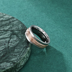 Mens Fashion Fidget Spinner Ring Titanium 8mm