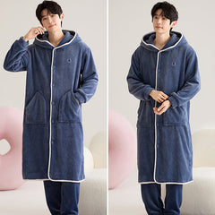 4-Piece Hoodie Winter Couples Pajamas Set