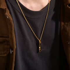 Custom Engraved Bar Pendant Necklace for Men