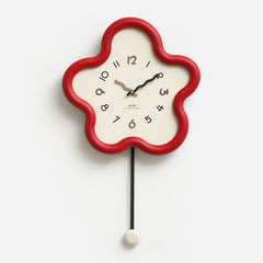 Gulleiâ„?Cute Flower Pendulum Clock - Silent Non Ticking Wall Clock