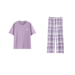Matching Pair of Couple Summer Pajamas Set 100% Cotton